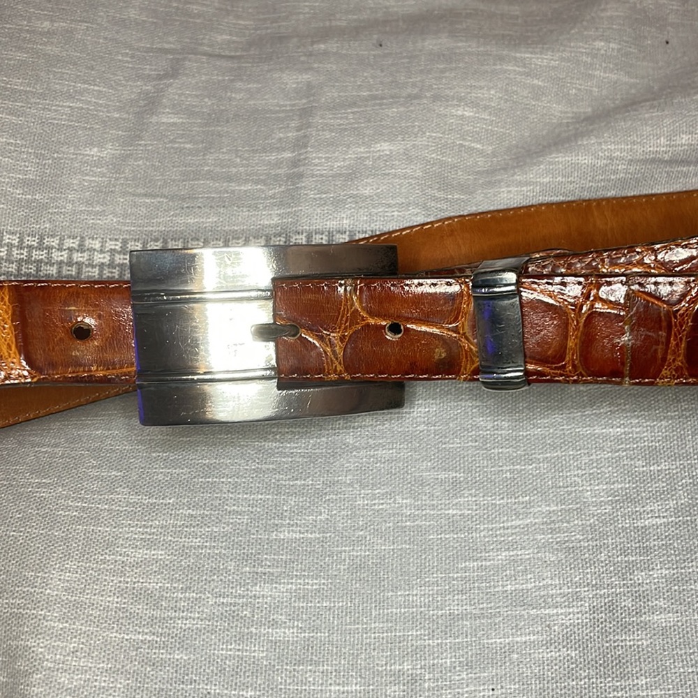 Pat Areias genuine Aligator belt sterling silver